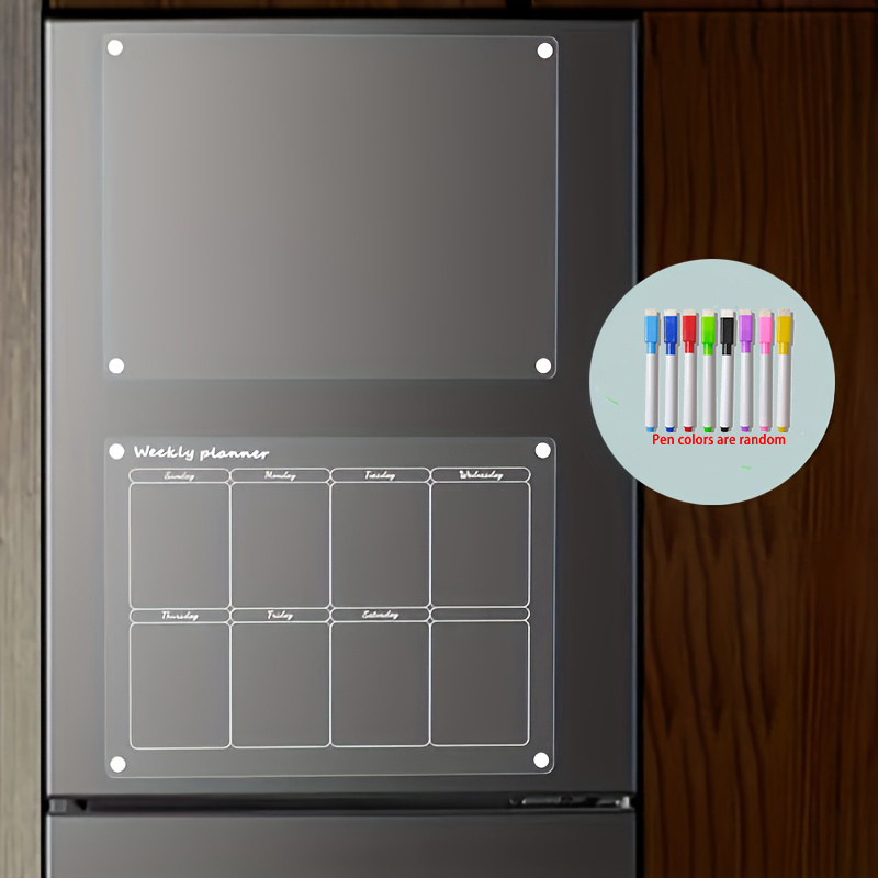 Baby Food Schedule - Acrylic Magnetic Dry Erase Refrigerator Calendar，Transparent