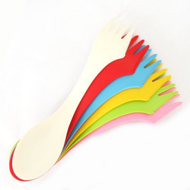 Weaning Spoon Set - 6PCS 3-in-1 Camp Utensils Set -