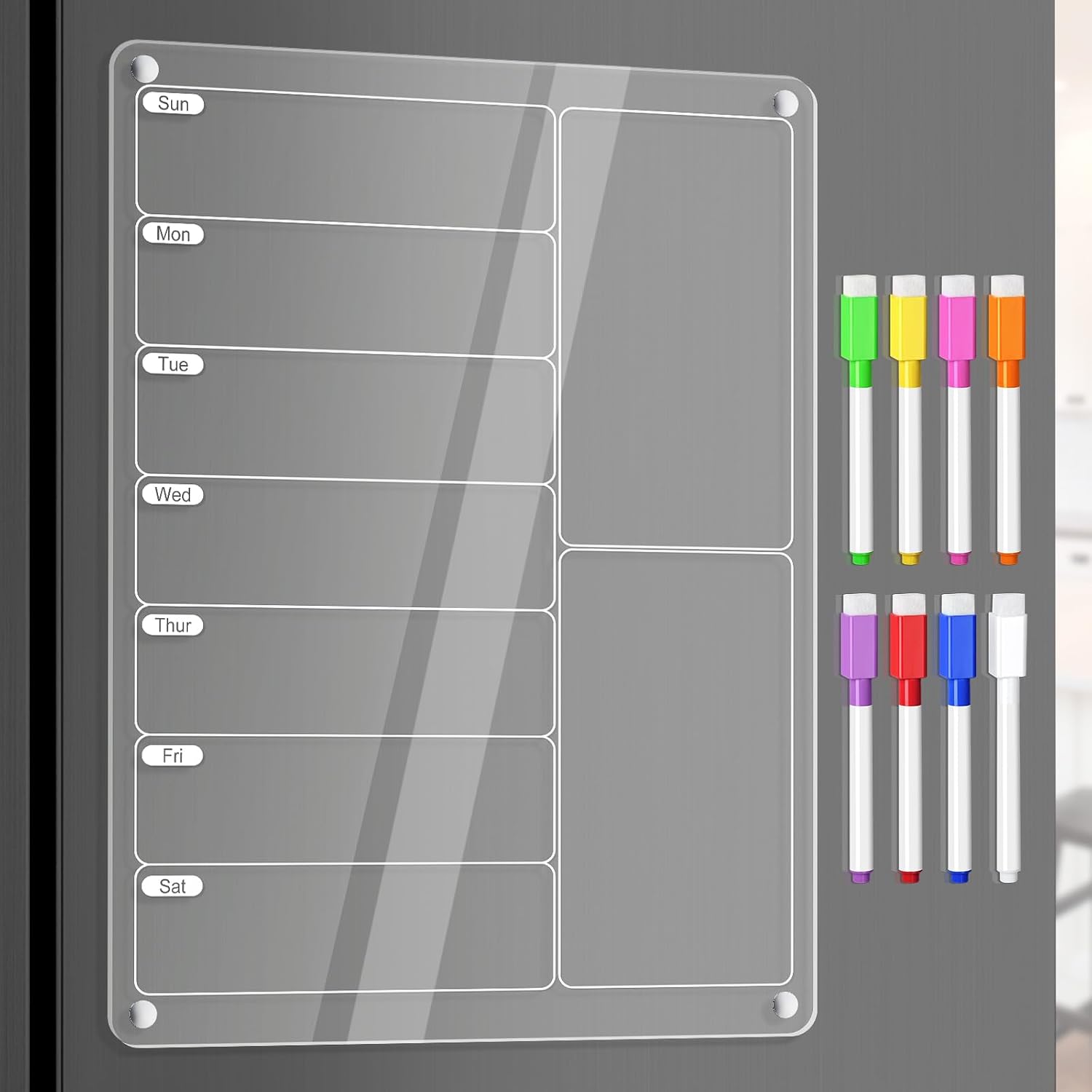 Baby Food Schedule - Clear Acrylic Magnetic Fridge Weekly Meal