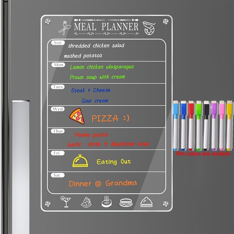 Baby Food Schedule - Acrylic Menu Board for Kitchen,Magnetic Weekly