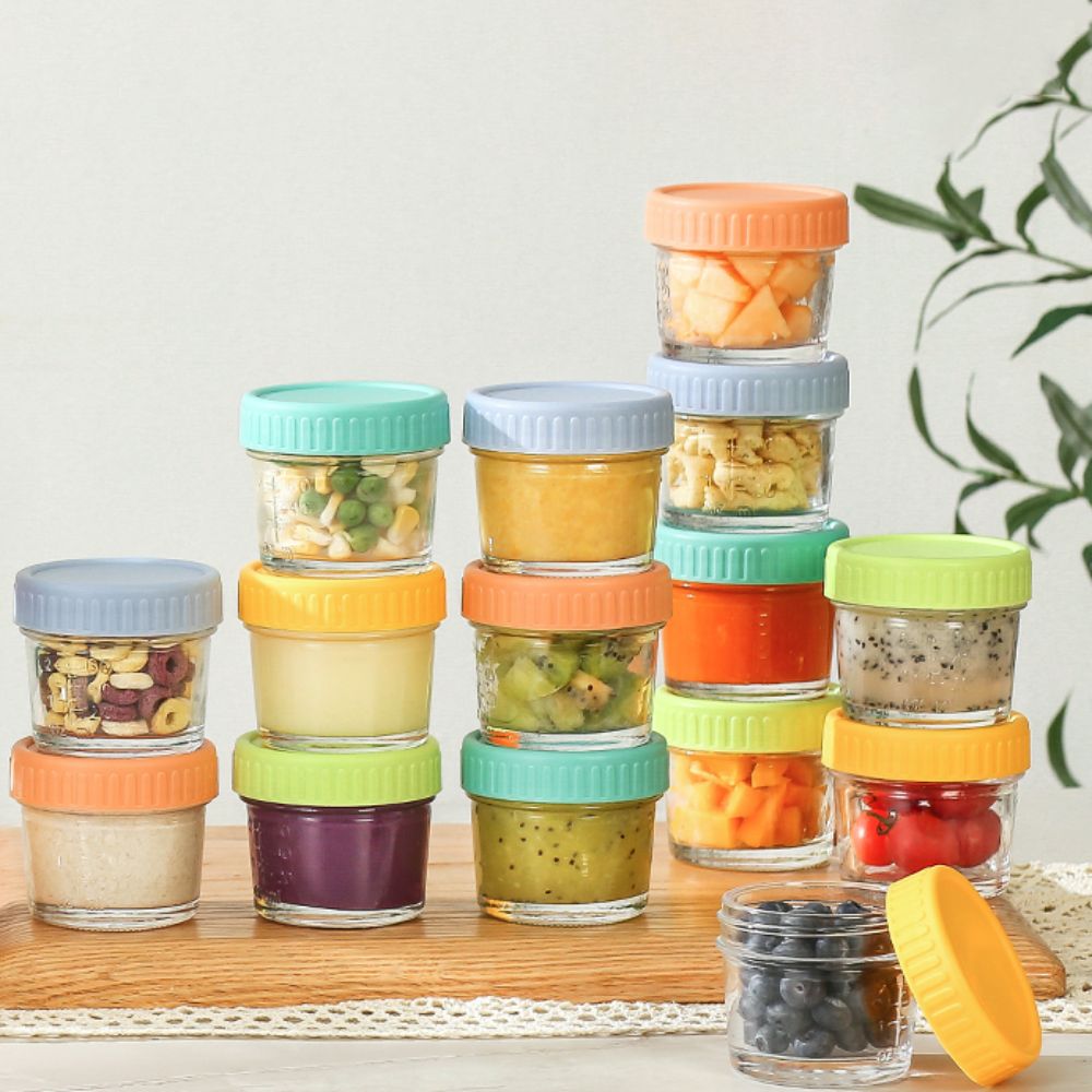 Baby Food Glass Jars - 6pcs Glass Baby Food Jar Reusable