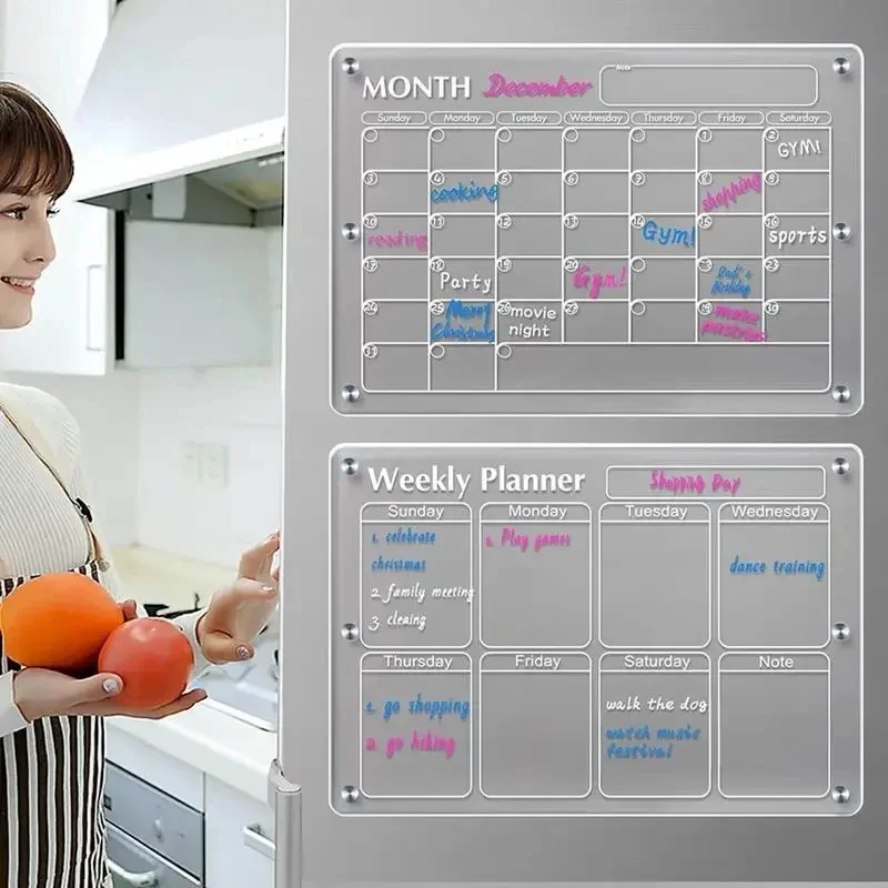 Baby Food Schedule - Fridge Magnet Sticker Clear Acrylic Calendar