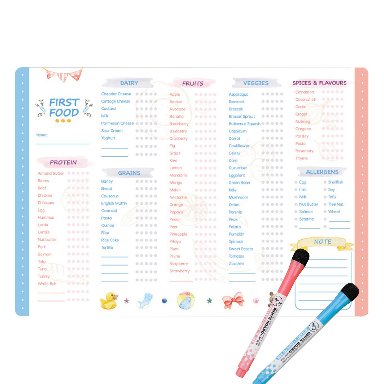 Baby Food Schedule - First Foods Chart Magnetic Baby First