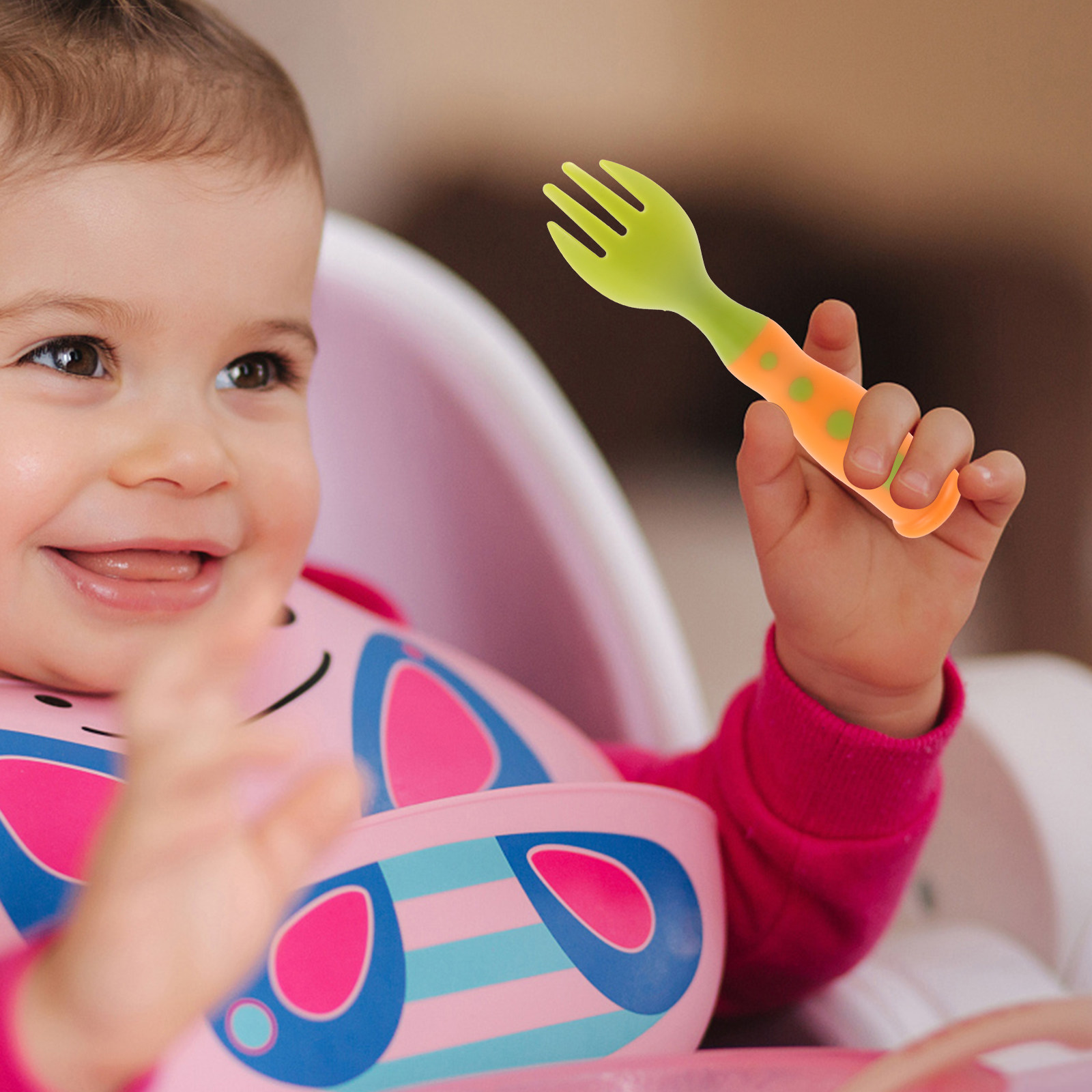 Self Feed Spoon - 2Sets Baby Training Utensils Set Toddler