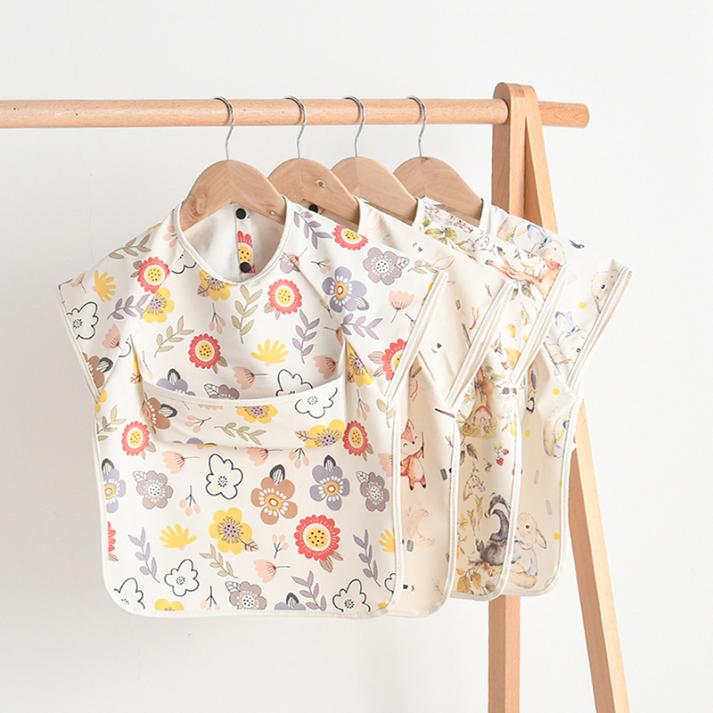 Baby Food Product - Newborn Baby Bibs Blouse Waterproof No-sleeved