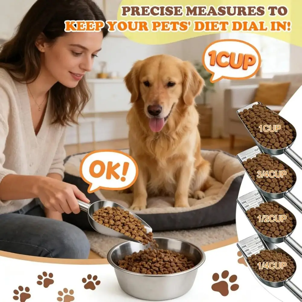Stainless Steel Pet Food Scoop - Self Feed Spoon 评论和价格
