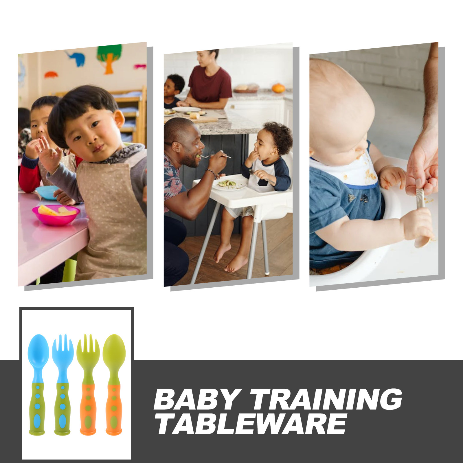 2Sets Baby Training Utensils S - Self Feed Spoon 评论和价格