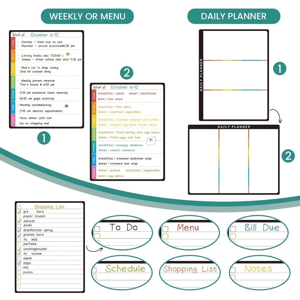 3pcs Magnetic Dry Erase Calend - Baby Food Schedule 评论和价格
