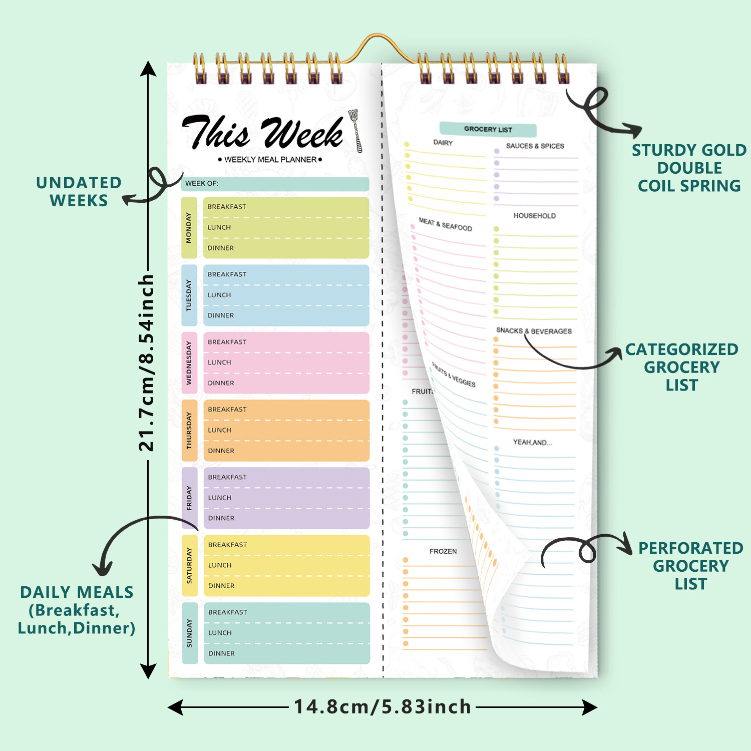 A5 Spiral Tear‑Off Notebook In - Baby Food Schedule 评论和价格